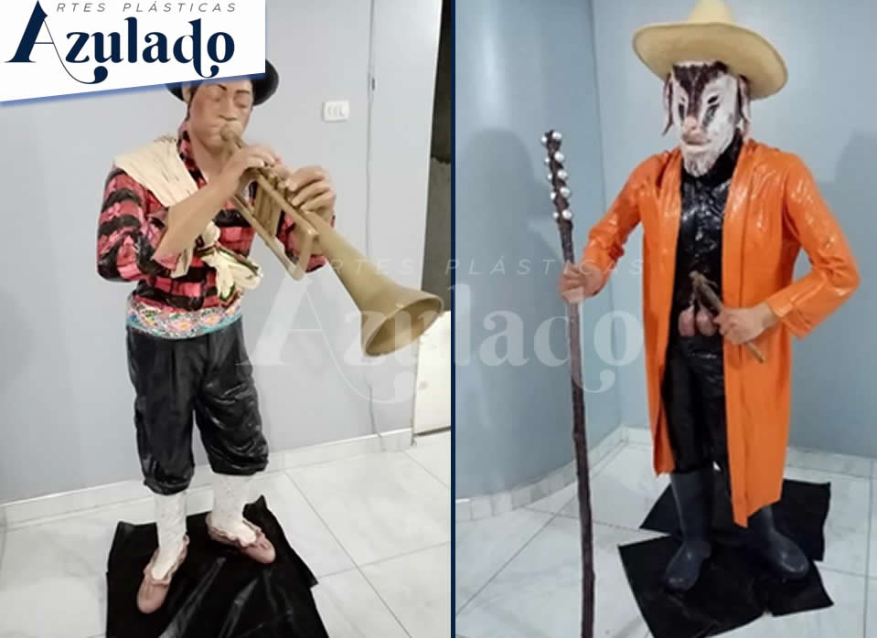 danzantes en fibra de vidrio y resina